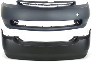 Front and Rear Bumper Cover Set for Toyota Prius 2004-2009, Primed (Ready to Paint), Replacement