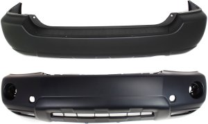 Front and Rear Bumper Cover Set for Toyota Highlander 2004-2007, Primed (Ready to Paint) Replacement