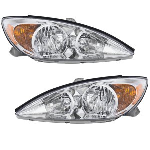 Headlight Assembly for 2002-2004 Toyota Camry LE/XLE Models, Right (Passenger) and Left (Driver), Halogen, Replacement Pair/Set