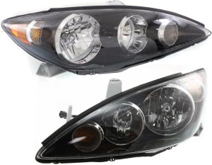 Headlight Assembly Pair/Set for 2005-2006 Toyota Camry SE Model, USA Built Vehicle, Right (Passenger) and Left (Driver), Halogen, Replacement