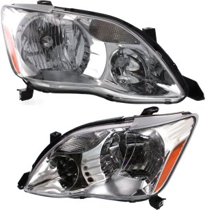 Headlight Assembly Pair/Set for 2005-2007 Toyota Avalon XL/XLS Models, Halogen, Right (Passenger) and Left (Driver) Side, Replacement
