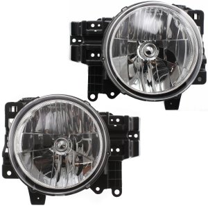 Headlight Pair/Set for Toyota FJ Cruiser 2007-2014, Right (Passenger) and Left (Driver) Sides, Includes Lens and Housing - Replacement