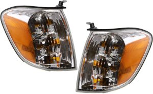 Signal Light Assembly Pair/Set for 2005-2007 Toyota Tundra Double Cab, Right (Passenger) and Left (Driver) Side, Replacement