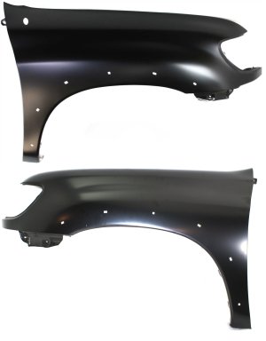 Pair/Set - Front Fender for 2000-2006 Toyota Tundra, Right (Passenger) and Left (Driver), Primed (Ready to Paint), Regular/Access Cab w/ Flare Holes Replacement