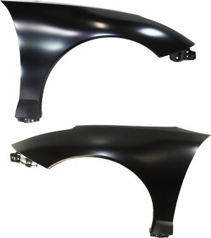 Front Fender Pair/Set for Toyota Celica 2000-2005, Right (Passenger) and Left (Driver), Primed (Ready to Paint), Without Side Light Holes, Replacement