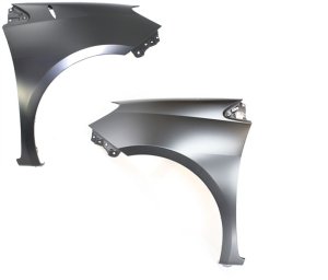Front Fender Pair/Set for Toyota Sienna 2004-2010 Right (Passenger) and Left (Driver), Primed (Ready to Paint), with Antenna Hole - Replacement