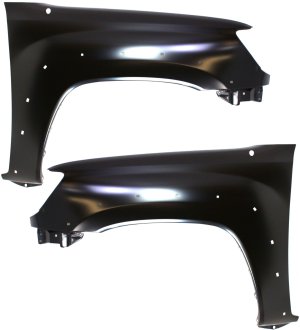 Front Fender Pair/Set for 2005-2015 Toyota Tacoma, Right (Passenger) and Left (Driver), Primed (Ready to Paint), Suitable for 4WD (Four-Wheel Drive) and 2WD (Two-Wheel Drive) PreRunner Model, Replacement