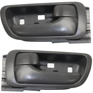 Front Door Handle Pair/Set for 2002-2006 Toyota Camry, Right (Passenger) and Left (Driver) Included, Inside, Textured Gray, Japan/USA Built, Replacement