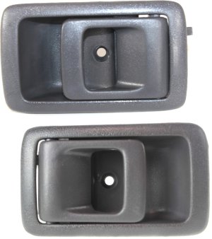 Front Door Handle Pair/Set for Toyota Camry 1987-1991, 4Runner 1996-2002, Tacoma 2001-2004, Right (Passenger) and Left (Driver), Inside, Textured Gray (=Rear) Replacement