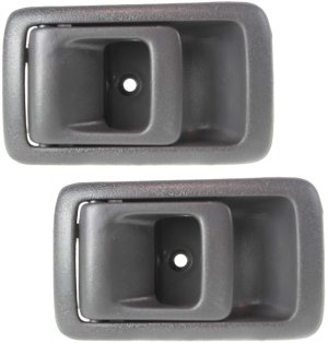 Front Interior Door Handle Left (Driver) for Toyota Camry 1987-1991, 4Runner 1996-2002, Tacoma 2001-2004, Set of 2, Textured Gray Replacement Set