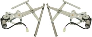 Front Window Regulator Pair/Set for Toyota Tacoma 2005-2023, Right (Passenger) and Left (Driver), Power with Motor, Equivalent to Rear, Crew Cab, Replacement