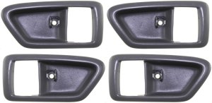Pair/Set - Front and Rear Interior Door Handle Case for 1997-2001 Toyota Camry / 1999-2003 Solara - Right (Passenger) and Left (Driver), Gray Bezel Only, Replacement Set