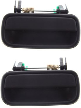 Rear Door Handle Pair/Set for 2001-2004 Toyota Tacoma, Right (Passenger) and Left (Driver), Outside, Textured Black Replacement