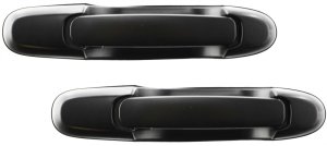 Exterior Rear Door Handle Pair/Set for Toyota Sienna 1998-2003, Right (Passenger) and Left (Driver) Side Sliding Door, Smooth Black, without Keyhole, Power Lock, Replacement