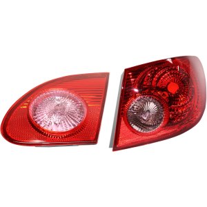 Tail Light Set for 2005-2008 Toyota Corolla, Right (Passenger) Inner and Outer, Lens and Housing Replacement