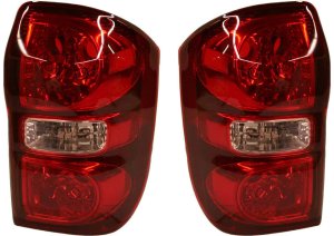 Tail Light Lens and Housing Pair/Set for 2004-2005 Toyota RAV4, Right (Passenger) and Left (Driver), Replacement