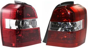 Tail Light Pair/Set for Toyota Highlander 2004-2007, Right (Passenger) and Left (Driver) Clear and Red Lens, Lens and Housing, Excluding Hybrid Model, Replacement