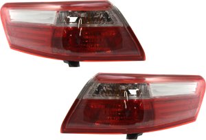 Tail Light Pair/Set for Toyota Camry 2007-2009 Right (Passenger) and Left (Driver), Outer, Lens and Housing, Excludes Hybrid Model, Japan Built Vehicle Replacement