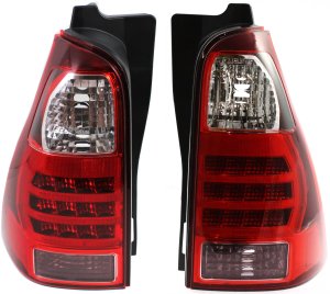 Tail Light Lens and Housing Pair/Set for Toyota 4Runner 2006-2009, Right (Passenger) and Left (Driver), Replacement