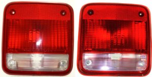 Tail Light Lens and Housing Pair/Set for 1985-1996 G-Series Van, Right (Passenger) and Left (Driver) Replacement