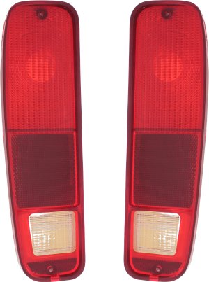 Tail Light Lens and Housing for Ford F-Series 1973-1979/ Econoline Van 1975-1991, Right (Passenger) and Left (Driver), Replacement Pair/Set. Fits F-100, F-150, F-250, F-350.