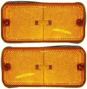 Front Side Marker Light for Chevrolet G-Series Van 1985-1996, Right (Passenger) and Left (Driver), Lens and Housing Replacement