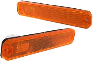 Front Side Marker Light Pair/Set for Ford Econoline Van 1975-1991, Right (Passenger) and Left (Driver), Lens and Housing, On Fender, Replacement