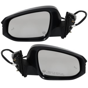 Mirror Pair/Set for Toyota Highlander 2018-2019, Right (Passenger) and Left (Driver), Power, Manual Folding, Heated, Paintable, w/ Blind Spot Detection, Memory, Puddle Light, & Signal Light, Includes Hybrid Model, Replacement