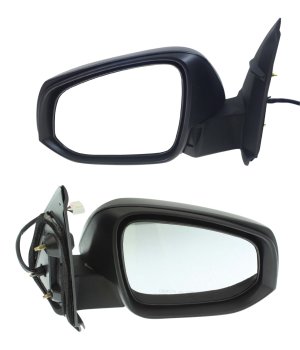 Mirror Replacement Pair/Set for 2016-2023 Tacoma, Right (Passenger) and Left (Driver), Power Controlled, Manual Folding, Heated, Textured, without Blind Spot Detection and Signal Light