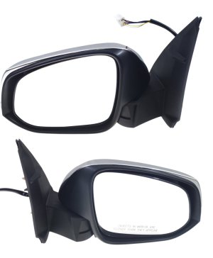 Mirror Pair/Set for Toyota Tacoma 2016-2023, Right (Passenger) and Left (Driver), Power, Manual Folding, Heated, Chrome, with Signal Light, without BSD, Replacement