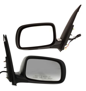 Power Mirror Pair/Set for 2008-2009 Toyota Prius, Right (Passenger) and Left (Driver), Manual Folding, Non-Heated, Paintable Replacement