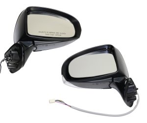Mirror Pair/Set for 2015 Toyota Prius Persona Series, Right (Passenger) and Left (Driver), Power Adjust, Manual Folding, Heated, Paintable, with Signal Light, Replacement Models: for Prius Two, Three, Four, Five & Prius Plug-in.