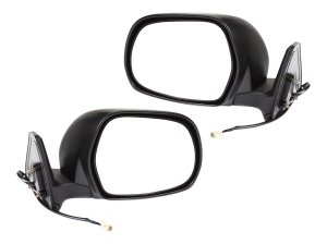 Power Mirror Pair/Set for 2003-2009 Toyota 4Runner, Right (Passenger) and Left (Driver), Manual Folding, Heated, Textured, Without Auto-Dimming, Blind Spot Detection, Memory, with Signal Light Replacement
