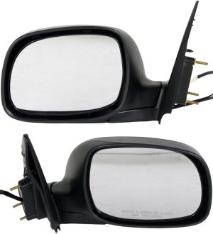 Power Mirror Pair/Set for 2001-2007 Toyota Sequoia SR5 Model Double Cab, Non-Towing, Manual Folding, Non-Heated, Chrome, Right (Passenger) and Left (Driver) Sides, Replacement