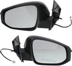 Power Mirror Pair/Set for Toyota RAV4 2013-2015, Right (Passenger) and Left (Driver) Side, Manual Folding, Non-Heated, Textured, Excluding EV Model, Without Blind Spot Detection and Signal Light, Built for Japan/North America To 2014, Replacement.