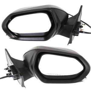 Mirror Pair/Set for Toyota Prius 2016-2022, Prius Prime 2021-2022, Right (Passenger) and Left (Driver), Power Enabled, Manual Folding, Heated, Textured, Without Blind Spot Detection Replacement.