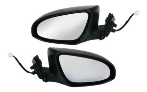 Power Mirror Pair/Set for 2012-2014 Toyota Camry, Right (Passenger) and Left (Driver), Manual Folding, Heated, Paintable, without Auto Dimming, Blind Spot Detection, Memory, and Signal Light Replacement