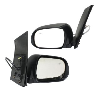 Power Heated Manual Folding Mirror Pair/Set for Toyota Sienna 2013-2017, Right (Passenger) and Left (Driver), Paintable, Without Memory, Replacement