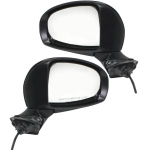 Power Mirror Pair/Set for Toyota Prius 2010-2015 and Prius Plug-In 2012-2015, Right (Passenger) and Left (Driver), Manual Folding, Non-Heated, Paintable, without Signal Light, Excluding 2015 Persona Series Model Replacement