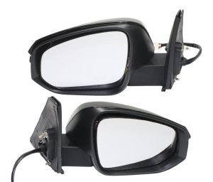 Power Heated Mirror Pair/Set for 2014-2018 Toyota 4Runner, Manual Folding, Paintable, w/ Puddle and Signal Lights, Right (Passenger) and Left (Driver) side, w/o Auto-Dimming - Replacement