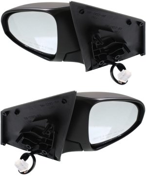 Power Mirror Pair/Set for 2014-2019 Toyota Corolla, Right (Passenger) and Left (Driver), Manual Folding, Heated, Paintable, with In-Housing Signal Light, without Auto Dimming, Blind Spot Detection, Memory Replacement