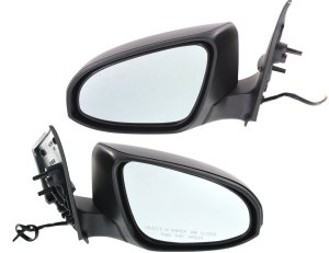 Mirror Pair/Set for Toyota Corolla 2014-2019, Right (Passenger) and Left (Driver), Power, Manual Folding, Non-Heated, Paintable, without Auto Dimming or Blind Spot Detection, No Memory, Without Signal Light Replacement
