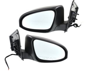Power Mirror Pair/Set for Toyota Corolla 2014-2019, Right (Passenger) and Left (Driver), Manual Folding, Heated, Paintable, Without Auto Dimming, Blind Spot Detection, Memory, Signal Light Replacement