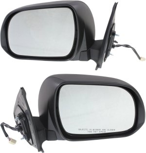 Power Mirror Pair/Set for Toyota Tacoma 2012-2015, Right (Passenger) and Left (Driver), Manual Folding, Non-Heated, Textured, Without Signal Light, Replacement