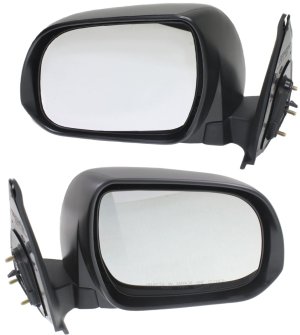 Manual Adjust and Folding Mirrors for 2012-2015 Toyota Tacoma, Right (Passenger) and Left (Driver), Non-Heated, Textured, Replacement Pair/Set