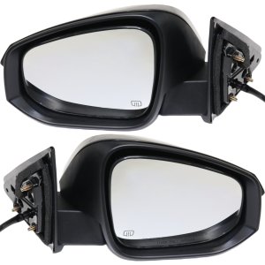 Mirror Pair/Set for Toyota Highlander 2014-2018, Right (Passenger) and Left (Driver), Power, Manual Folding, Heated, Paintable, with Signal Light, without Blind Spot Detection and Memory, for Hybrid Models 2014-2017, Replacement