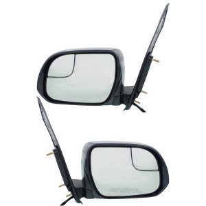 Power Mirror Pair/Set for Toyota Sienna 2015-2020, Left (Driver) & Right (Passenger), Manual Folding, Non-Heated, Textured Black, w/o Blind Spot Glass, Replacement