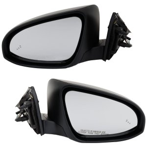 Mirror Pair/Set for Toyota Camry 2012-2014, Right (Passenger) and Left (Driver), Power Adjust, Manual Folding, Heated, Paintable, with Blind Spot Detection in Glass, without Auto Dimming, Memory, Signal Light Replacement