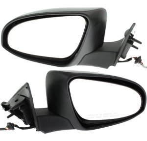 Power Mirror Pair/Set for 2016-2017 Camry, Right (Passenger) and Left (Driver), Manual Folding, Heated, Paintable, without Auto Dimming, Blind Spot Detection, Memory, with Signal Light Replacement