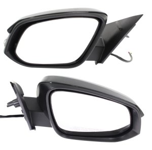 Mirror Pair/Set for Toyota RAV4 2015-2015, Right (Passenger) and Left (Driver), Power Adjustment, Manual Folding, Heated, Paintable, with Signal Light, without Blind Spot Detection, From 2011-2014 Replacement